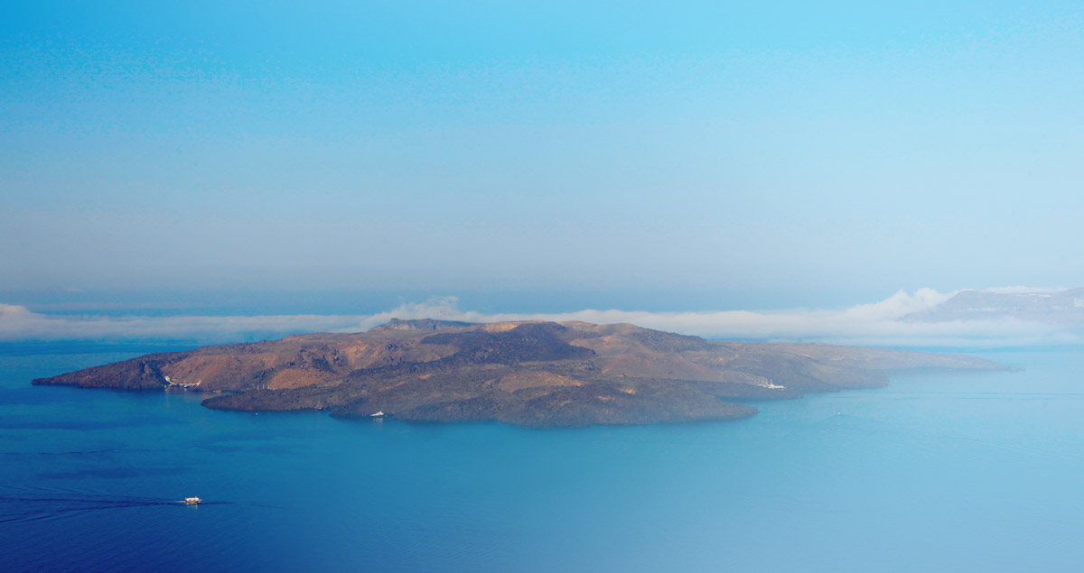 View at the volcano at Santorini